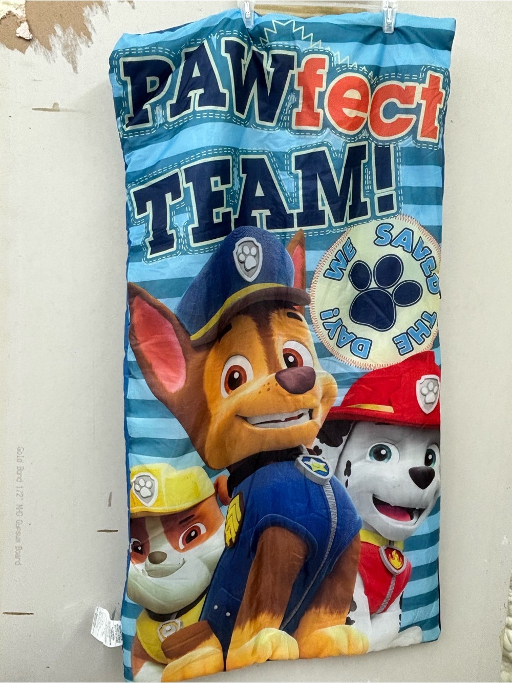 2016 Nickelodeon paw patrol Marshall & Chase sleeping bag (28”X54”)